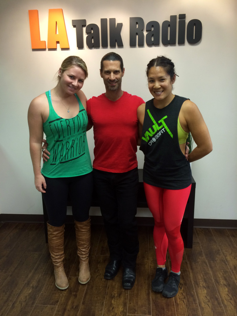 Tola Talks' Rich Tola with Emily Hughes and owner Chanida Sintuu of Vault Crossfit